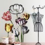 3D Dutch Floral Colorful Tulips Wall Decal Sticker