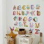 Watercolor Alphabet With Animals Wall Decal Sticker