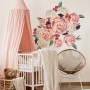 White Pink Peony Florals with Red Purple Tulips Wall Decal Sticker