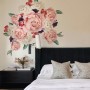 White Pink Peony Florals with Red Purple Tulips Wall Decal Sticker