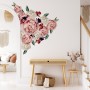 White Pink Peony Florals with Red Purple Tulips Wall Decal Sticker