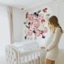 White Pink Peony Florals with Red Purple Tulips Wall Decal Sticker