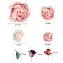 White Pink Peony Florals with Red Purple Tulips Wall Decal Sticker