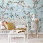 Watercolor Chinoiserie Floral Peony Blossom Wallpaper Mural