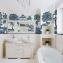 Monochrome Watercolor Big Trees Wallpaper Mural