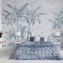 Monochrome Antique Jungle Landscape Wallpaper Mural