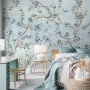 Watercolor Chinoiserie Floral Peony Blossom Wallpaper Mural