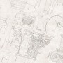 Antique Architectural Greek Column Drawing Art Wallpaper Mural