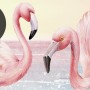 Tropical Landscape with Flamingos Wallpaper Mural