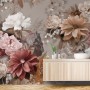 Realistic Dark Floral Wallpaper Mural