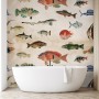 Vintage Ocean Fish Art Wallpaper Mural