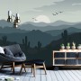 Monochrome Desert Landscape Wallpaper Mural