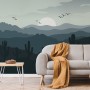 Monochrome Desert Landscape Wallpaper Mural