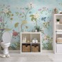 Colorful Chinoiserie Floral Wallpaper Mural