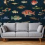 Vintage Ocean Fish Art Wallpaper Mural