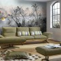 Colorful Parrot and Cute Monkey with Soft Forest Wallpaper Mural
