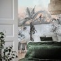 Colorful Parrot and Cute Monkey with Soft Forest Wallpaper Mural