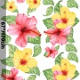 Pink Yellow Mirabilis Floral and Tropical Green Leaf Wall Decal Sticker