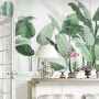 Fresh Green Tropical Leaf Wallpaper Mural