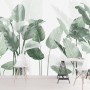 Fresh Green Tropical Leaf Wallpaper Mural