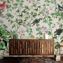 Tropical Green Leaves with Stork and Duck Wallpaper Mural