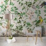 Tropical Green Leaves with Stork and Duck Wallpaper Mural