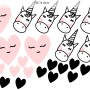 Pink Unicorn and Little Hearts Wall Decal Sticker