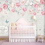 Pink Victorian Vine Flower Wallpaper Mural