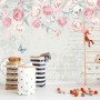 Pink Victorian Vine Flower Wallpaper Mural