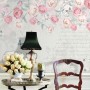 Pink Victorian Vine Flower Wallpaper Mural