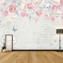 Pink Victorian Vine Flower Wallpaper Mural