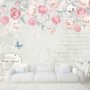 Pink Victorian Vine Flower Wallpaper Mural