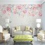 Pink Victorian Vine Flower Wallpaper Mural