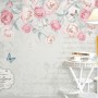 Pink Victorian Vine Flower Wallpaper Mural