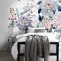 Soft Victorian Floral and Yellow Butterfly Wallpaper Mural