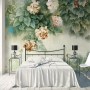 Vintage Floral and Green Leaf Wallpaper Mural