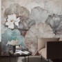 Vintage Floral with Retro Lotus Leaf Wallpaper Mural
