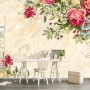 Vintage Pastel Red Floral Wallpaper Mural