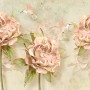 Vintage Pink Dried Floral Wallpaper Mural