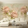 Vintage Pink Dried Floral Wallpaper Mural