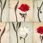 Vintage Red White Floral Wallpaper Mural