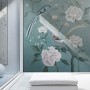 Vintage Peony Floral and Swallow Wallpaper Mural