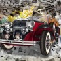 Vintage Car with Graffiti Brick Wallpaper Mural