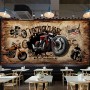 Vintage Motorbike with American Flag Wallpaper Mural