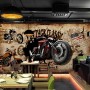Vintage Motorbike with American Flag Wallpaper Mural