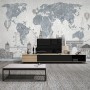 Vintage World Map with Old Hot Air Balloon Wallpaper Mural