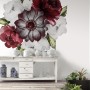 Watercolor Red Rose and Anemone Floral Bouqets Wall Decal Sticker