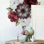 Watercolor Red Rose and Anemone Floral Bouqets Wall Decal Sticker
