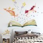 Kids Watercolor Unicorn and Dinosaurs in the Storybook Wall Decal Sticker
