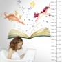 Kids Watercolor Unicorn and Dinosaurs in the Storybook Wall Decal Sticker
